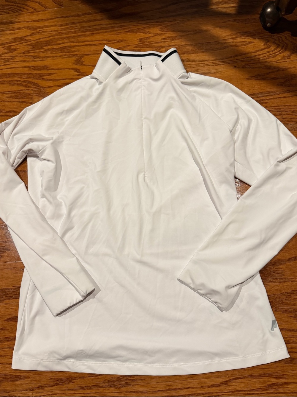 Prince White Athletic Top with Light Gray Logo